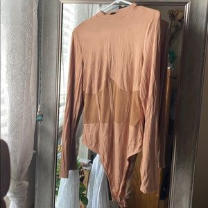 Mesh long sleeve bodysuit